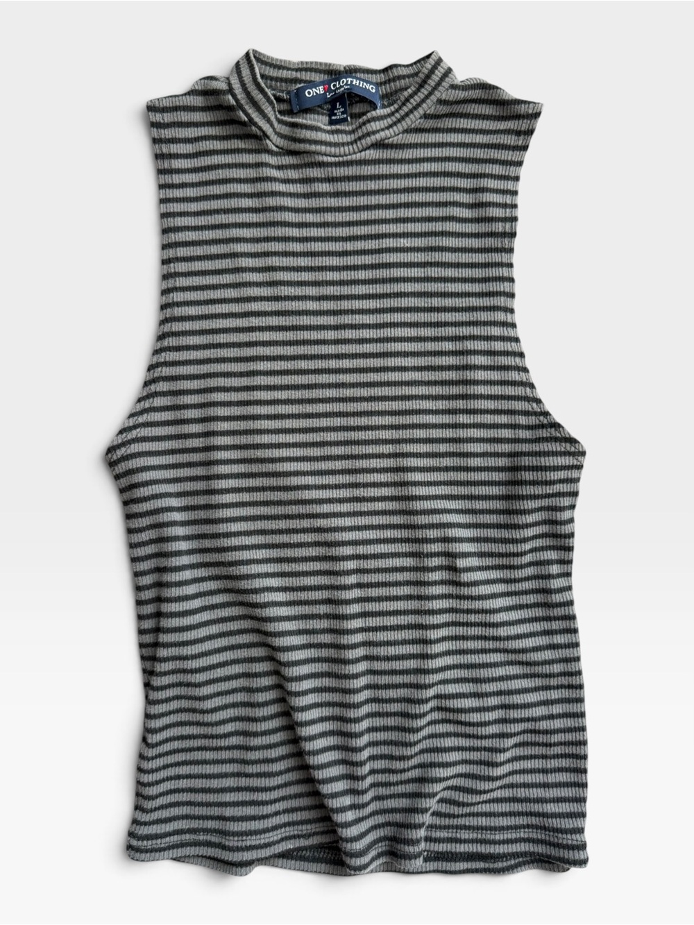 One Clothing Los Angeles Striped Mock Neck Tank Top | Girls L